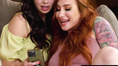 GIRLSWAY - Besties Alexis Tae & Chloe Surreal Are Caught By Stepmoms Sophia Locke & Brooke Barclays