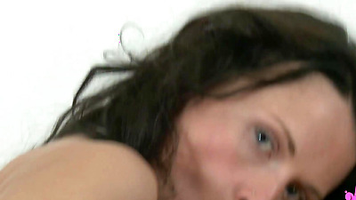 Dark-haired Marlene L Pounds Her Soaked Pussy With A Thick Dildo!