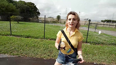 BANGBROS - Evie Christian Flashes Her Titties For Cash And Boards The Bang Bus For An Anal Pounding