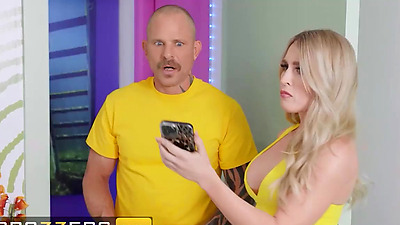 BRAZZERS - Gorgeous Sarah Taylor Wears Her Strappy Lingerie & lets Scott Bang Her Thirsty Pussy