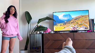 “ARE THOSE MY BOXERS?!” Big titty Latina step sis SQUIRTS on my shaft - Cami Strella x Lev Lieben