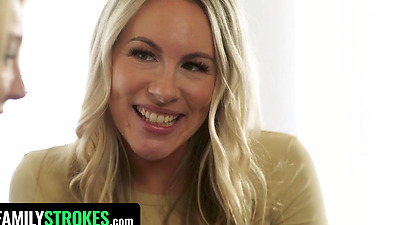 Step Mom And Step Aunt Want To Get Pregnant At The Same Time By Fucking Stepson Together - Laura Bentley