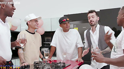 Sensual stripper Emma Smak gets fucked by 1, 2, 3, guys and then gangbanged by all 5 of them DP