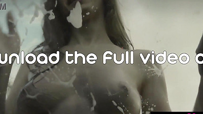 Big titted latina teen Ella Knox and her hot naked BFFs get some money