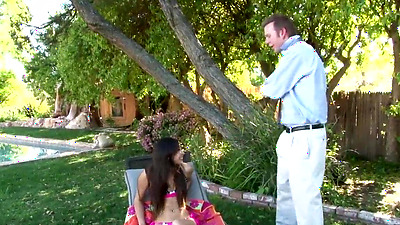 Asian teen babysitter messed up then gets fucked by her boss