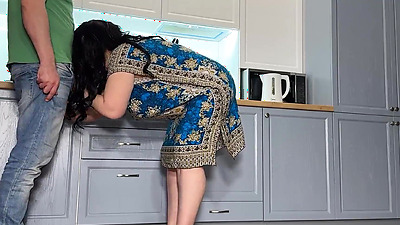 While her husband was not at home, the stepmom allowed him to fuck her in the booty and cum in her mouth