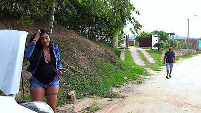 Mechanic repairs a sexy MILF's car in exchange for fucking her - Tommy Miller