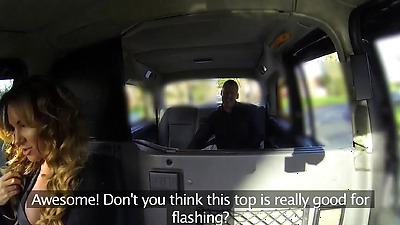 Female Fake Taxi - Taxi customer gets a rimjob from a sexy MILF on the backseat