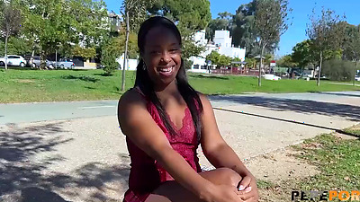 The ebony goddess Paris finishes with pussy drilled by a penis