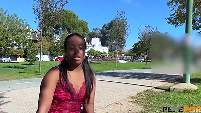 The ebony goddess Paris finishes with pussy drilled by a penis