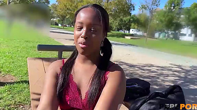 The ebony goddess Paris finishes with pussy drilled by a penis