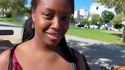 The ebony goddess Paris finishes with pussy drilled by a penis