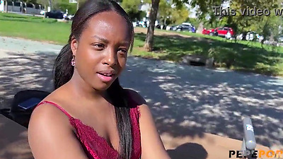 The ebony goddess Paris finishes with pussy drilled by a penis