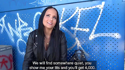 Public Agent - Super cute teen with perfect juicy body and big natural tits fucks a stranger outside