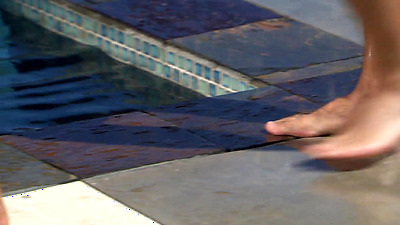 Dee Massages And Fucks By The Pool In Hot Outdoor Interracial Scene