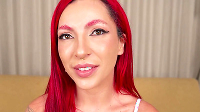 I was married nine times and got dumped for sucking shaft! Anal casting with a redheaded Brazilian.