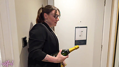Cum hungry hotel manager seduced me as my wife showered in the next room.