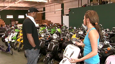 Petite Danica Dillan getting dp fucked by three black men