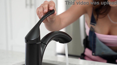 Petite Asian stepsis and her tiny teen friend have a 3some with her big cock stepbrother