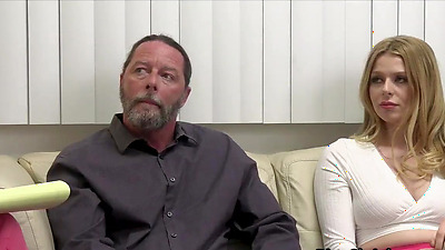 Shaft riding therapy for busty blondes on the couch