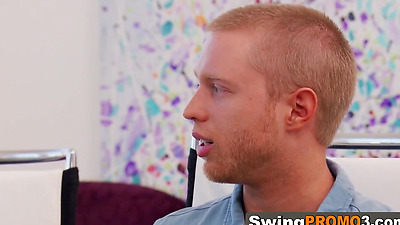 American Swinger Couple Enters The Red Orgy Room For The First Time.