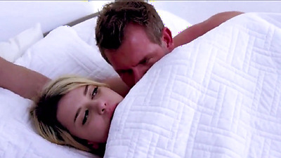 FamilyStroking - Skinny Blonde Teen Step Daughter Surprise Fuck By Big Penis Step Dad In Bed