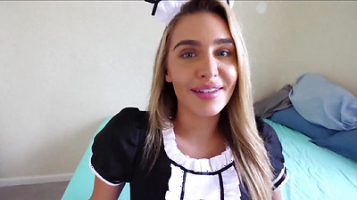 StepSisterHD - Big Tits Teen Stepsister In A Maid Uniform Gets Family Fucked By Big Shaft Stepbro POV - Ella Reese, Brad Newman