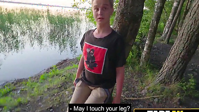 Sporty Fit Body Russian Cougar Picks Up Nerdy Dude While Jogging and Take Him Home
