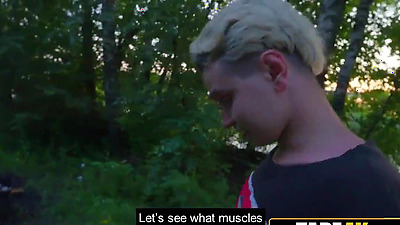 Sporty Fit Body Russian Cougar Picks Up Nerdy Dude While Jogging and Take Him Home