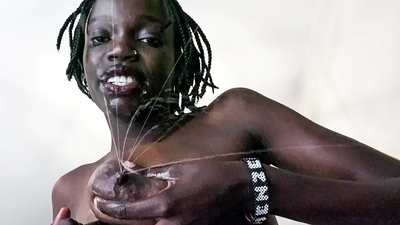 African Casting - Big Black Lactating Tits Milking Big White Penis