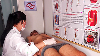 Erection in front of the nurse