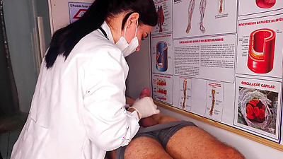 Erection in front of the nurse