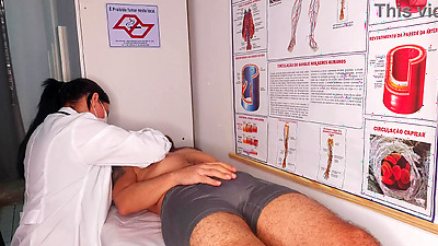 Erection in front of the nurse