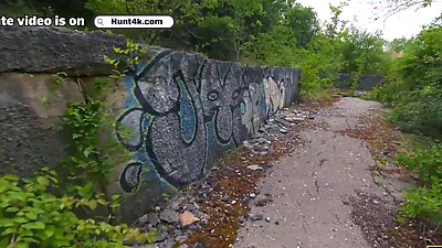 HUNT4K. Slutty brunette enjoys a passionate anal fuck with a stranger