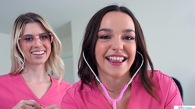 Rissa May & Jill Kassidy Role-Play Stepbro's Doctor Double Checking His Sperm Quantity