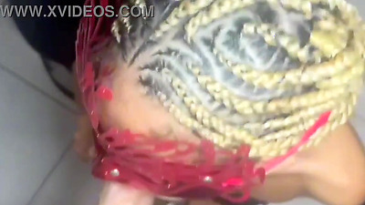 Married woman took a big shaft in her booty and pussy during work hours.