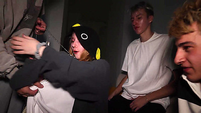 Part 1: A young chick gets fucked hard at a party by guys with big dicks.