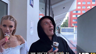 VIP4K. Young hottie with natural tits is cheating on her BF in front of him