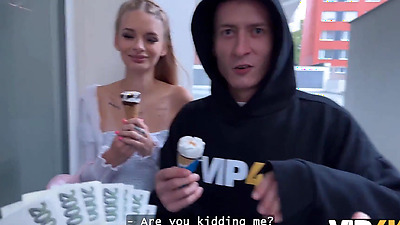 VIP4K. Young hottie with natural tits is cheating on her BF in front of him