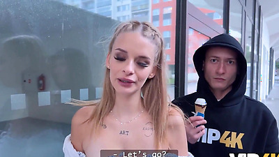 VIP4K. Young hottie with natural tits is cheating on her BF in front of him