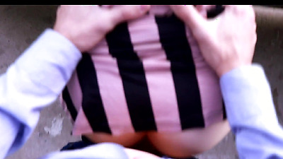 Public sex on balcony with sexy teen