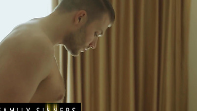 FAMILY SINNERS - Busty Milf Plays With Her Pussy While Waiting For Her Daughter's Husband To Come And Fuck Her