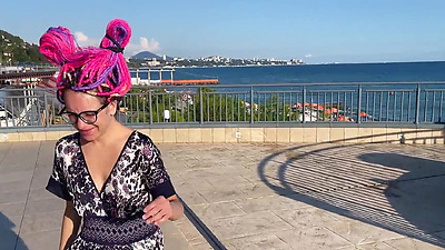 A cute chick from the beach became a dirtiest submissive