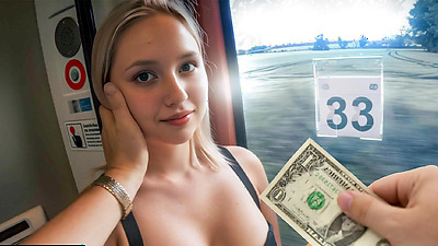 HUNT4K. Blonde chick sucked a shaft in the TRAIN STATION WC!