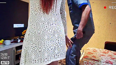 Maintenance worker gets an erection and fucks housewife!