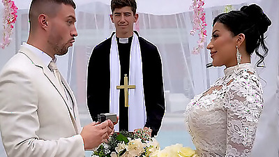 The Martix Wedding Chapter IV - Mariana Fucks the Priest in a Bathroom After Getting Married