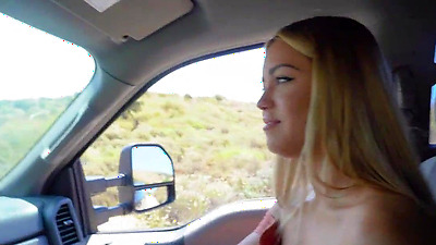 DadCrush - Blonde Teen (AlinaLopez) Blows Stepdad In Car
