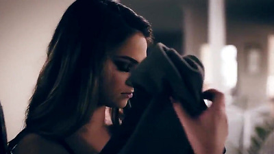 Stepdad finds out his stepdaughter is a stripper and makes her give him a lap dance.The small tits brunette sucks his big penis and then gets banged