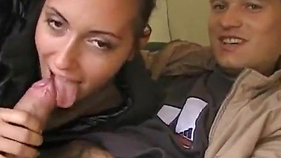 Real amateur couple cunt fingering and jerk off in the train