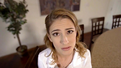 Tight coed Kristen gets caught by her stepdad and punished with a hard fuck lesson that has this natural chick cumming over and over on her daddy's cock!